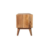 Oak-ish Bench with Tan Leather Seatpad - Artisan Furniture - Flyclothing LLC
