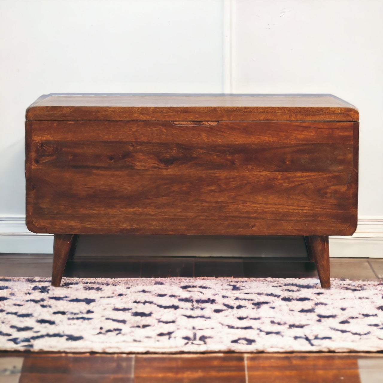 Curved Chestnut Blanket Box - Artisan Furniture - Flyclothing LLC