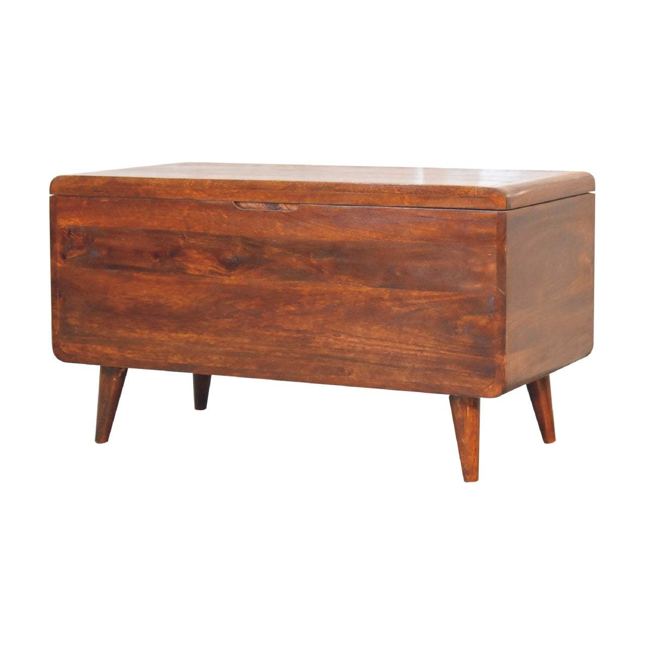 Curved Chestnut Blanket Box - Artisan Furniture - Flyclothing LLC