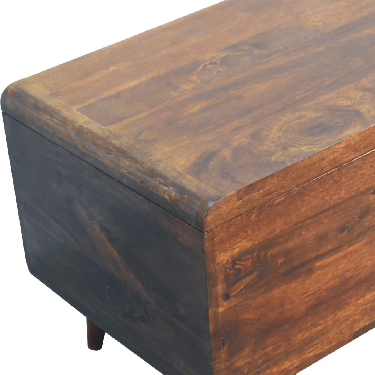 Curved Chestnut Blanket Box - Artisan Furniture - Flyclothing LLC