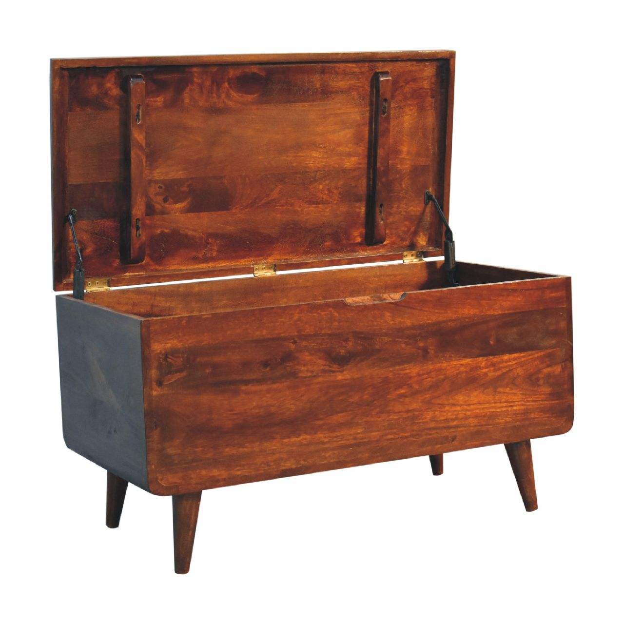 Curved Chestnut Blanket Box - Artisan Furniture - Flyclothing LLC