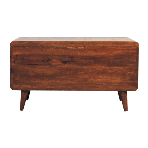 Curved Chestnut Blanket Box - Artisan Furniture - Flyclothing LLC