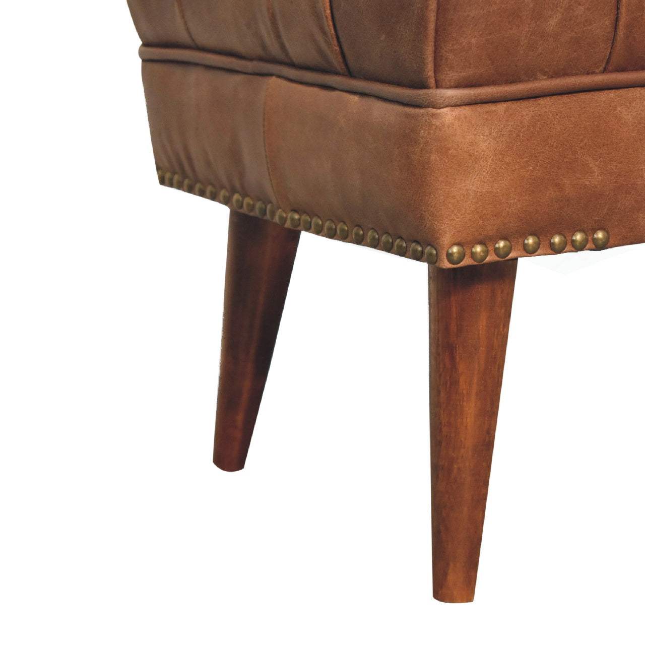 Harbour Brown Leather Bench - Artisan Furniture - Flyclothing LLC