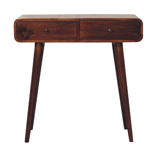 Chestnut Curved Hallway Table - Artisan Furniture - Flyclothing LLC