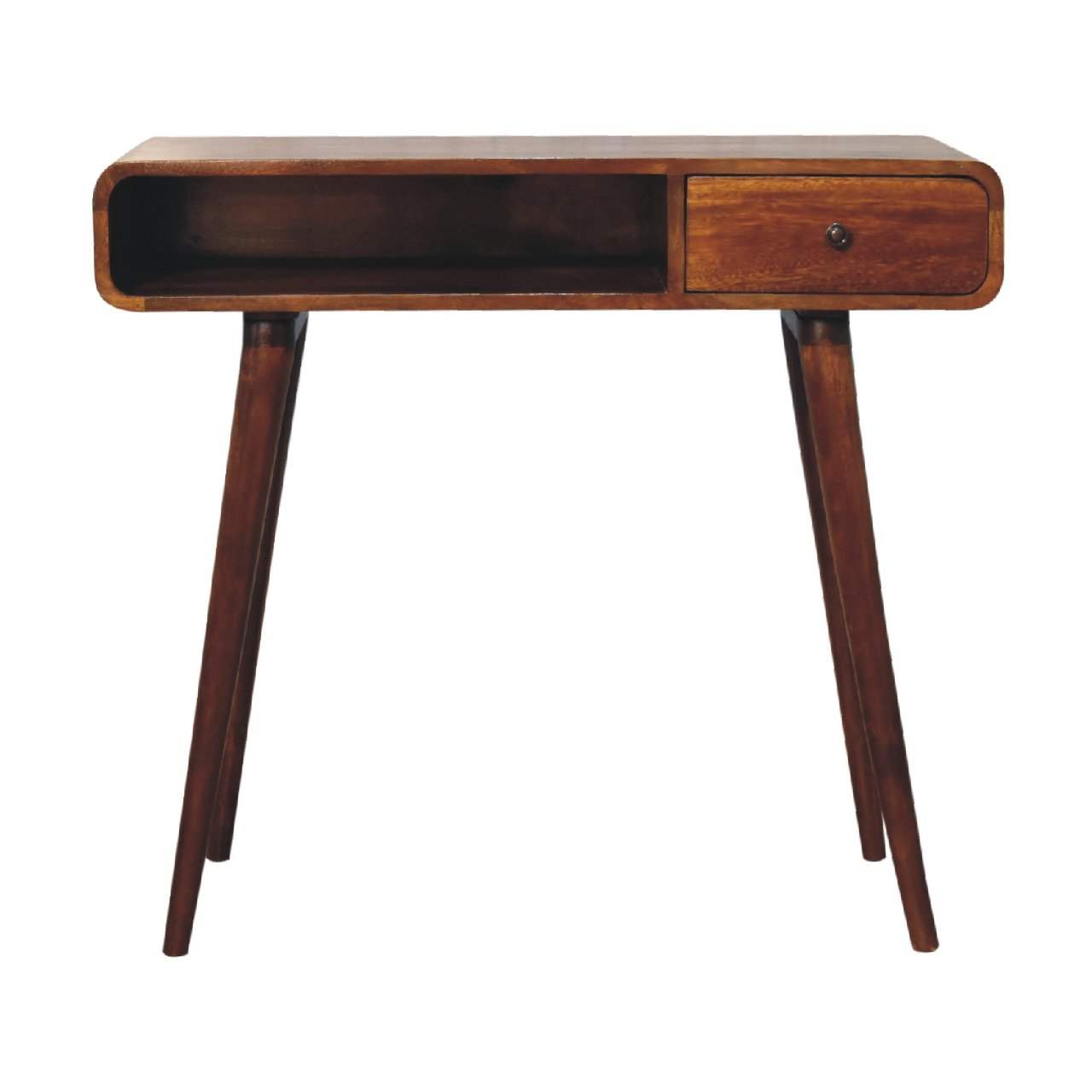 Curved Chestnut Writing Desk - Artisan Furniture - Flyclothing LLC