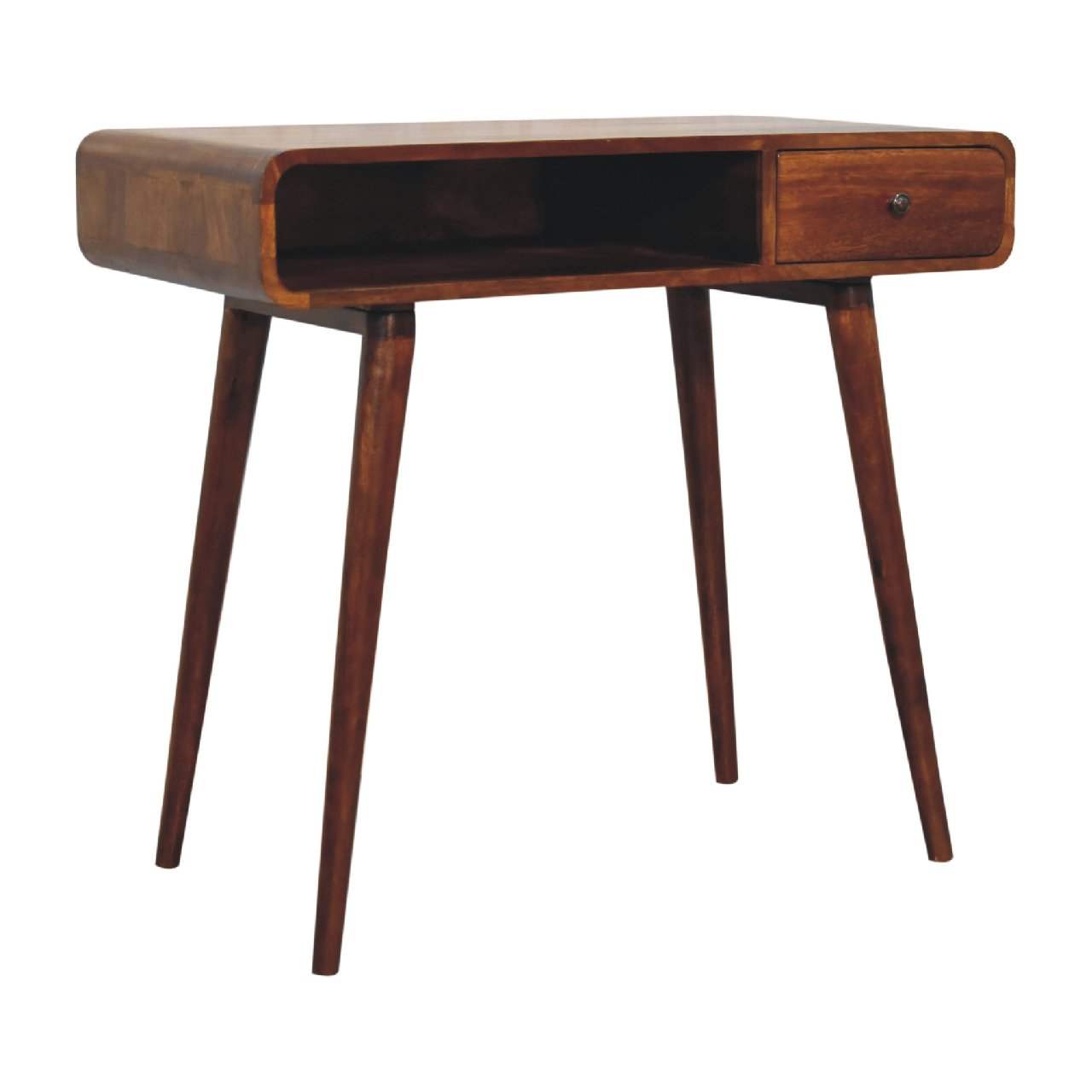 Curved Chestnut Writing Desk - Artisan Furniture - Flyclothing LLC