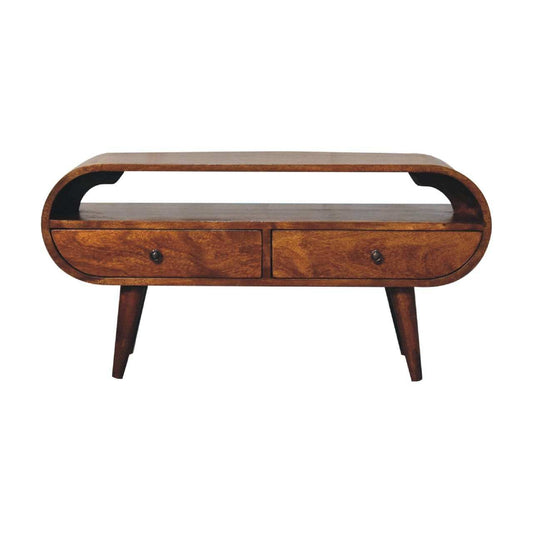 Chestnut Circular TV Stand - Artisan Furniture - Flyclothing LLC