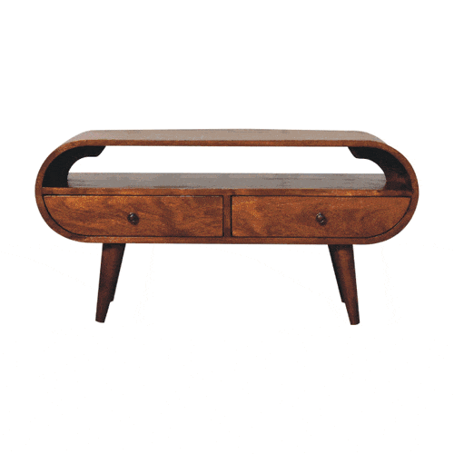 Chestnut Circular TV Stand - Artisan Furniture - Flyclothing LLC
