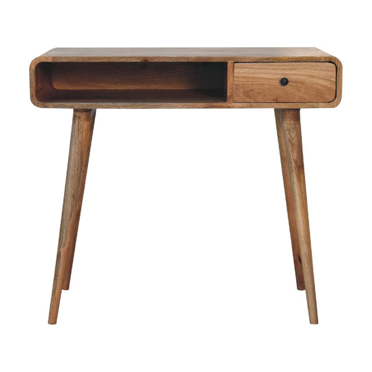 Curved Oak-ish Writing Desk - Artisan Furniture - Flyclothing LLC
