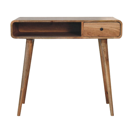Curved Oak-ish Writing Desk - Artisan Furniture