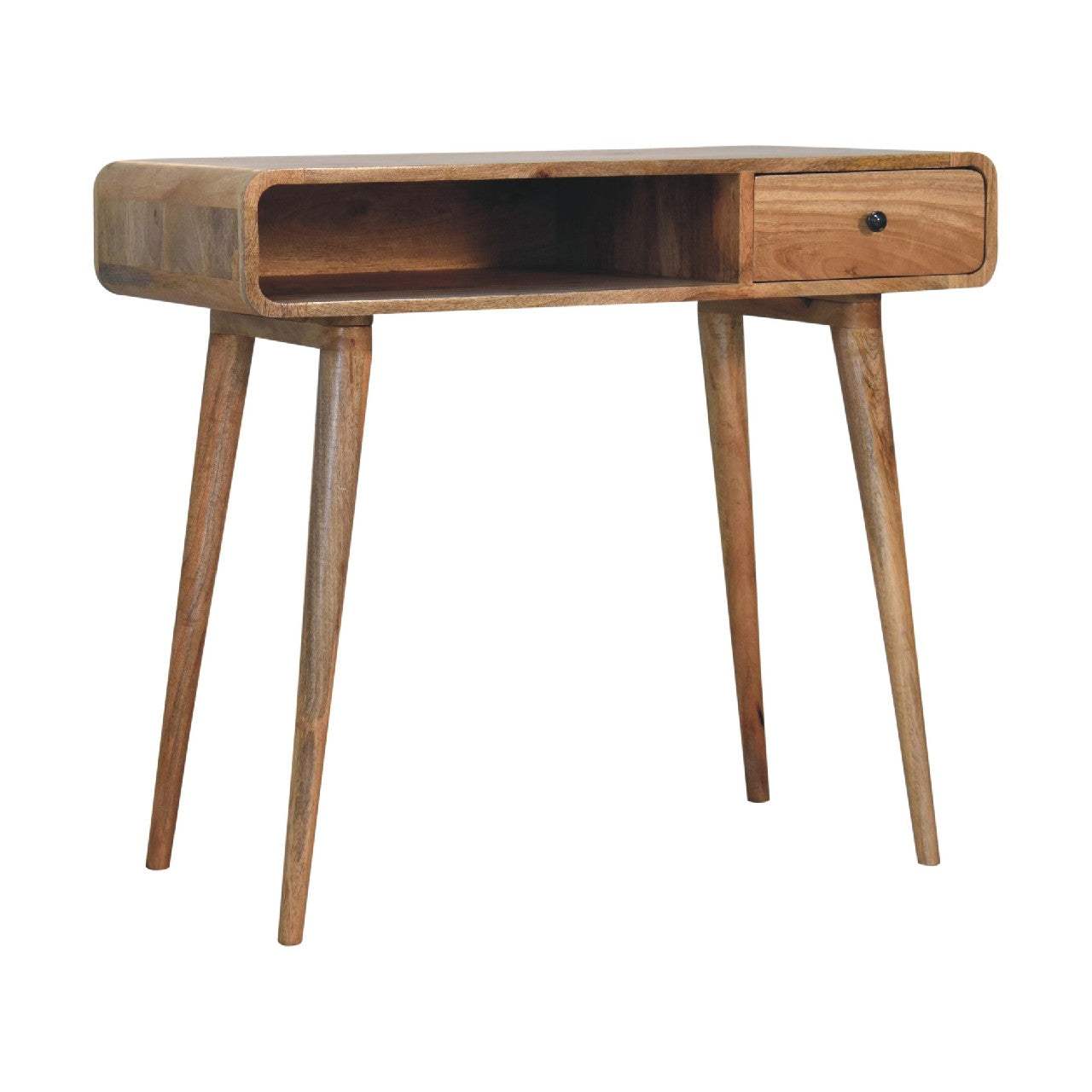 Curved Oak-ish Writing Desk - Artisan Furniture - Flyclothing LLC