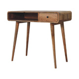 Curved Oak-ish Writing Desk - Artisan Furniture - Flyclothing LLC