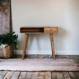 Curved Oak-ish Writing Desk - Artisan Furniture - Flyclothing LLC