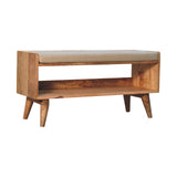 Oak-ish Nordic Storage Bench With Mud Linen - Artisan Furniture
