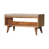 Oak-ish Nordic Storage Bench With Mud Linen - Artisan Furniture