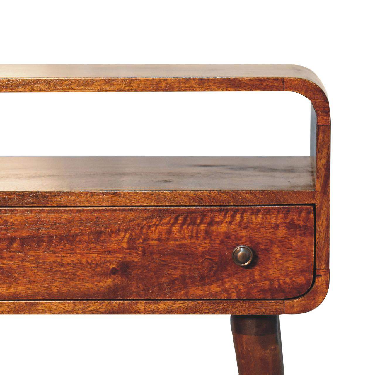 Artisan Chestnut Nordic Style One Drawer & One Open Slot Console Table - Artisan Furniture - Flyclothing LLC
