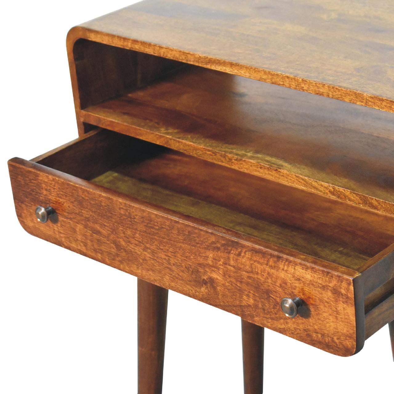 Artisan Chestnut Nordic Style One Drawer & One Open Slot Console Table - Artisan Furniture - Flyclothing LLC