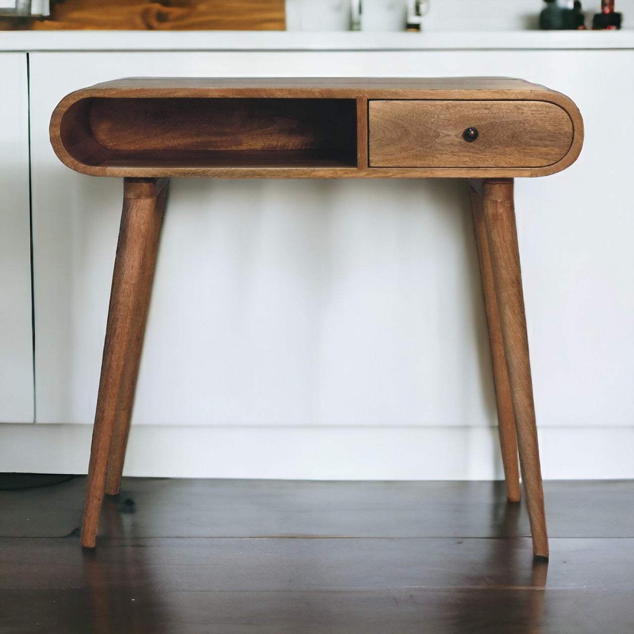 Curved Chestnut Writing Desk - Artisan Furniture - Flyclothing LLC