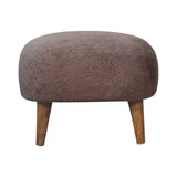 Mocha Faux Fur Square Stool - Artisan Furniture