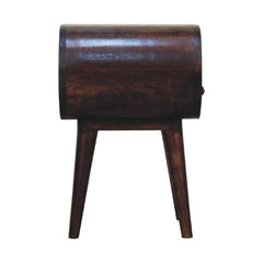 Light Walnut Circular Bedside with Open Slot - Artisan Furniture