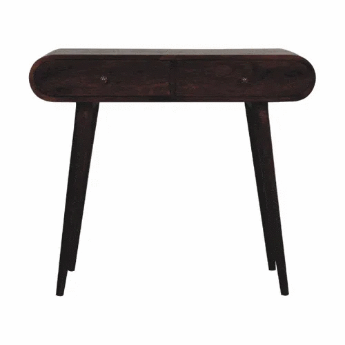 Light Walnut Curved Edge Console Table - Artisan Furniture - Flyclothing LLC