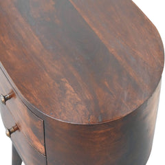 Light Walnut Rounded Bedside Table - Artisan Furniture