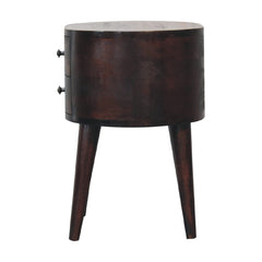 Light Walnut Rounded Bedside Table - Artisan Furniture