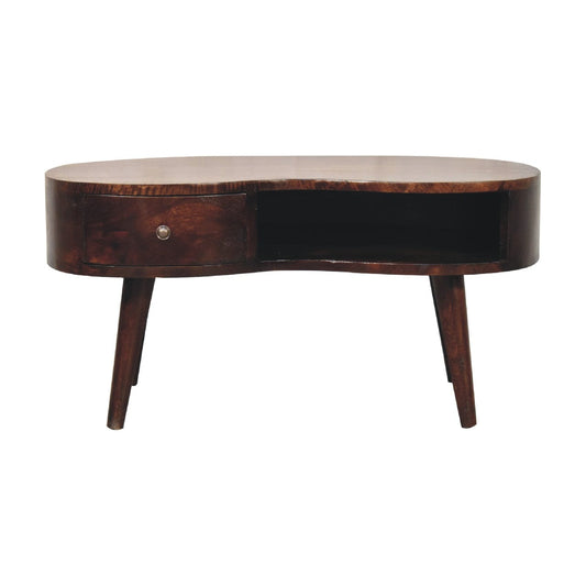 Light Walnut Wave Coffee Table - Artisan Furniture
