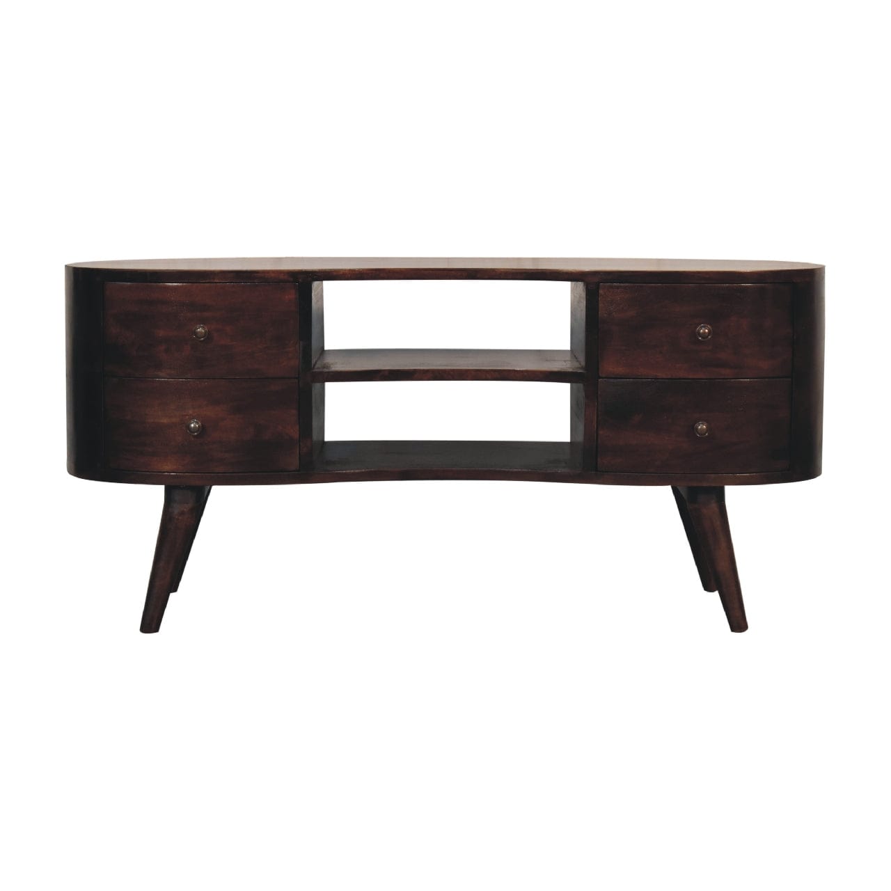 Light Walnut Wave Entertainment Unit - Artisan Furniture