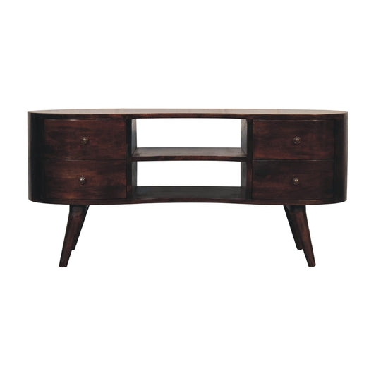 Light Walnut Wave Entertainment Unit - Artisan Furniture