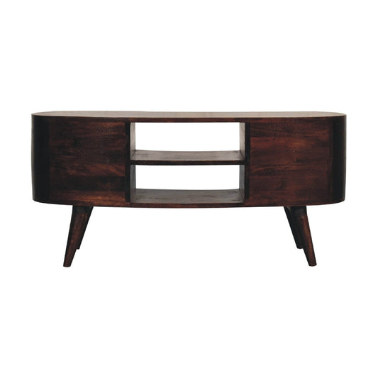 Light Walnut Wave Entertainment Unit - Artisan Furniture