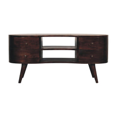 Light Walnut Wave Entertainment Unit - Artisan Furniture