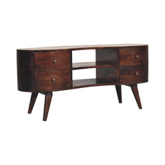 Light Walnut Wave Entertainment Unit - Artisan Furniture