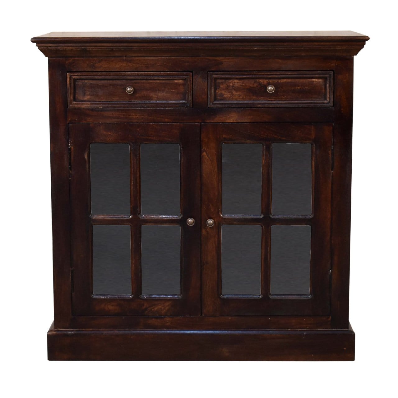 Light Walnut Cabinet with Glazed Doors - Artisan Furniture