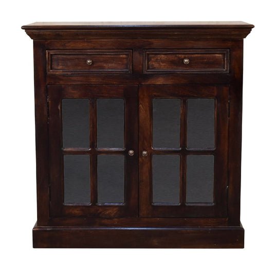 Light Walnut Cabinet with Glazed Doors - Artisan Furniture