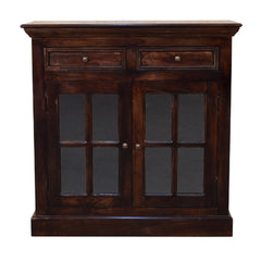 Light Walnut Cabinet with Glazed Doors - Artisan Furniture