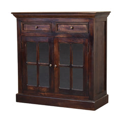 Light Walnut Cabinet with Glazed Doors - Artisan Furniture