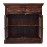 Light Walnut Cabinet with Glazed Doors - Artisan Furniture - Flyclothing LLC