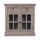Stone Finish Cabinet with Glazed Doors - Artisan Furniture