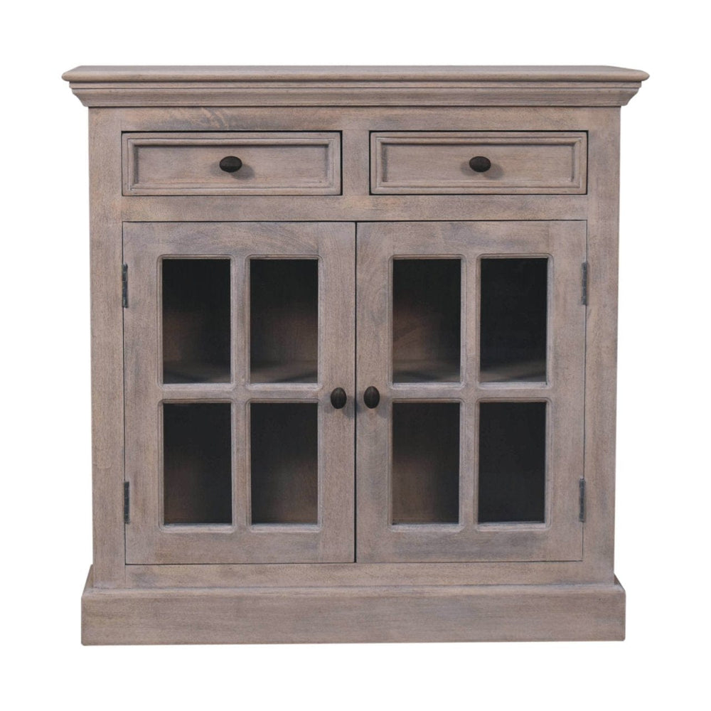 Stone Finish Cabinet with Glazed Doors - Artisan Furniture
