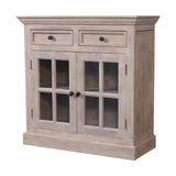 Stone Finish Cabinet with Glazed Doors - Artisan Furniture