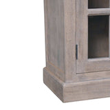 Stone Finish Cabinet with Glazed Doors - Artisan Furniture - Flyclothing LLC