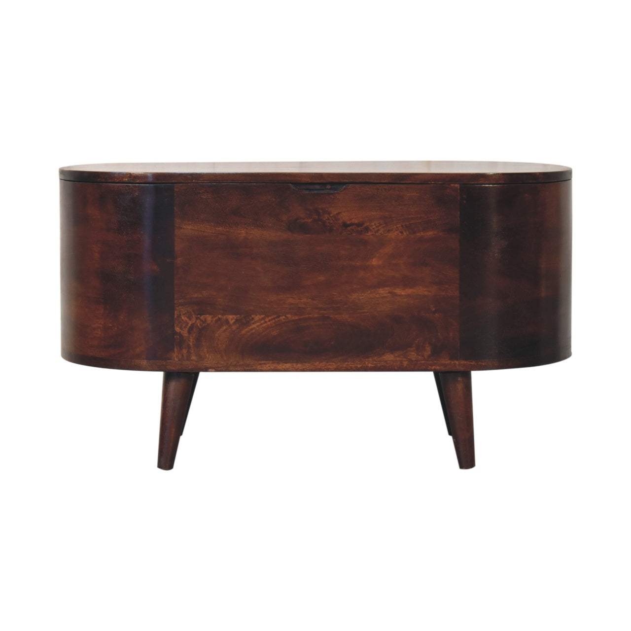 Light Walnut Rounded Lid-up Blanket Box - Artisan Furniture - Flyclothing LLC