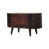 Light Walnut Rounded Lid-up Blanket Box - Artisan Furniture - Flyclothing LLC