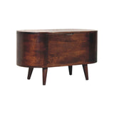 Light Walnut Rounded Lid-up Blanket Box - Artisan Furniture - Flyclothing LLC
