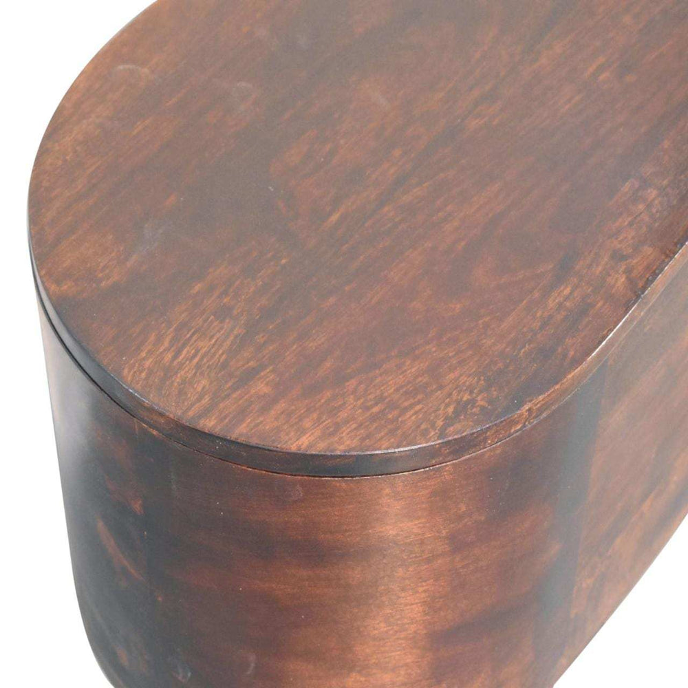 Light Walnut Rounded Lid-up Blanket Box - Artisan Furniture - Flyclothing LLC