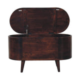 Light Walnut Rounded Lid-up Blanket Box - Artisan Furniture - Flyclothing LLC