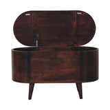 Light Walnut Rounded Lid-up Blanket Box - Artisan Furniture - Flyclothing LLC
