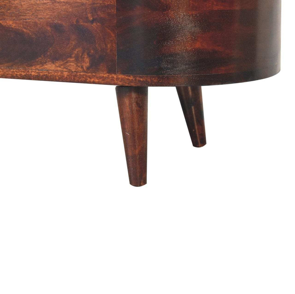 Light Walnut Rounded Lid-up Blanket Box - Artisan Furniture - Flyclothing LLC