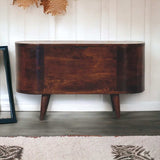 Light Walnut Rounded Lid-up Blanket Box - Artisan Furniture - Flyclothing LLC